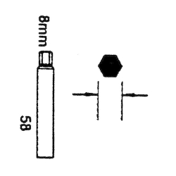 AN050011-58   Klucz do amortyzatorów 6-kątny wewnętrzny 8mm