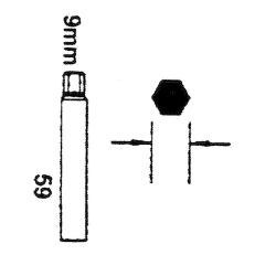 AN050011-59   Klucz do amortyzatorów 6-kątny wewnętrzny 9mm