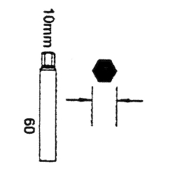 AN050011-60   Klucz do amortyzatorów 6-kątny wewnętrzny 10mm