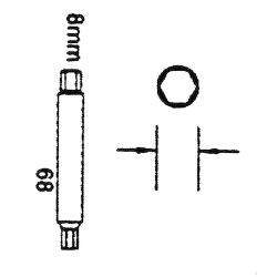 AN050011-68   Klucz do amortyzatorów 6-kątny zewnętrzny 8mm